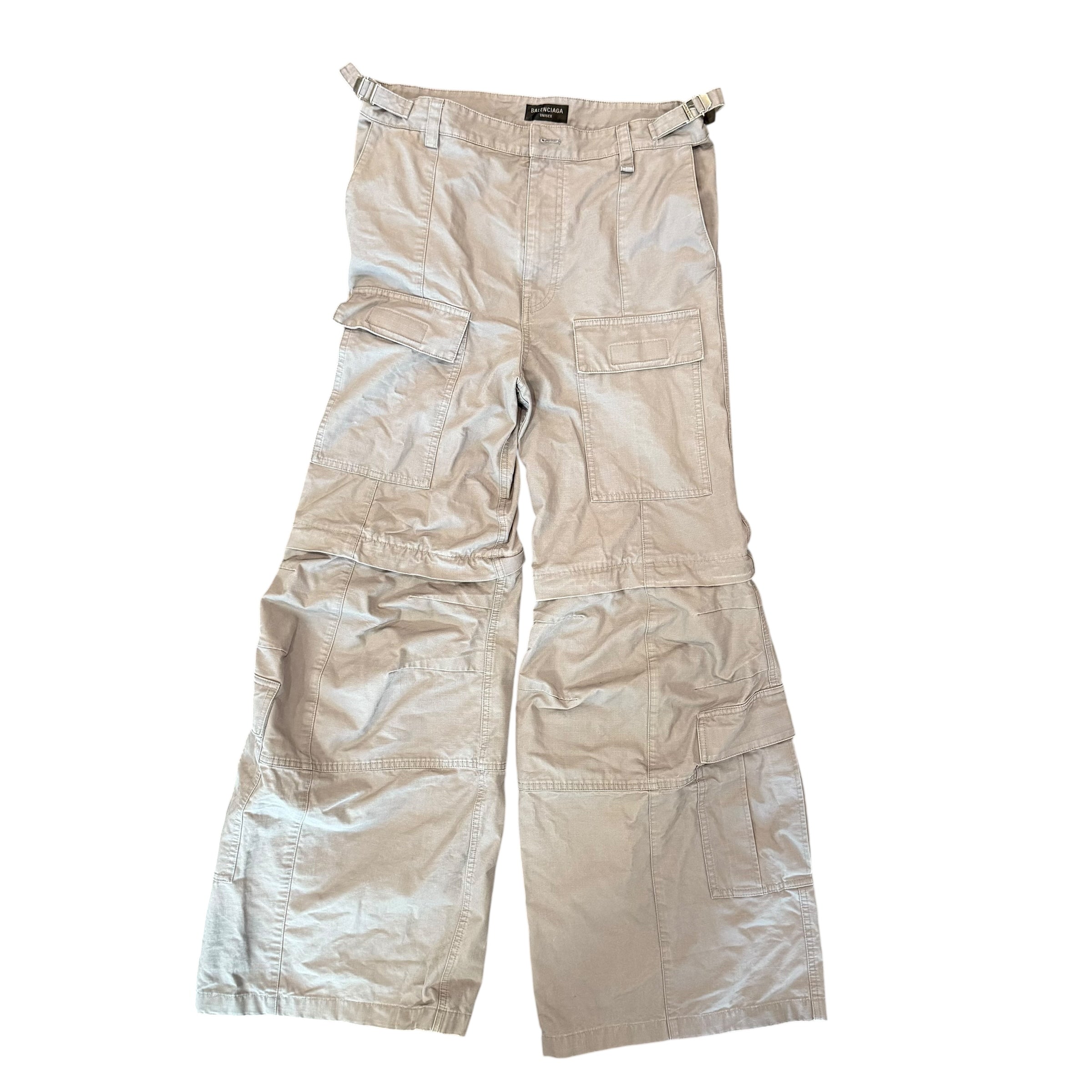 Balenciaga Grey Convertible Cargo Pants