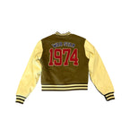 74 Is War Olive Varsity Jacket