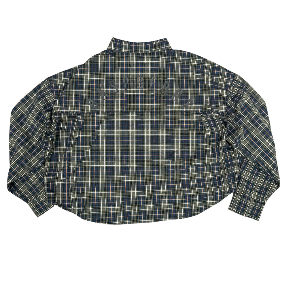 GV Gallery Green/Blue Cropped Plaid Button Up