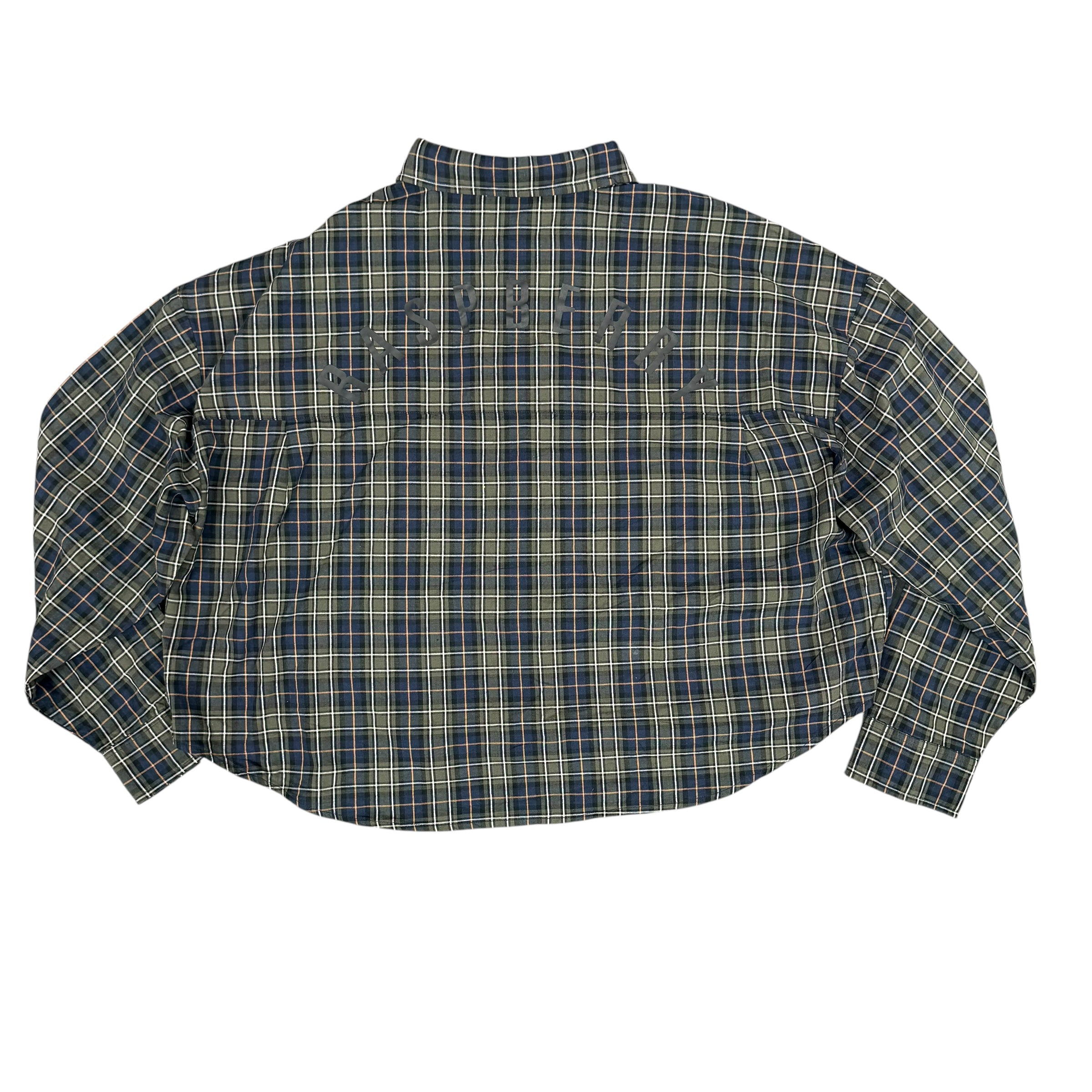 GV Gallery Green/Blue Cropped Plaid Button Up