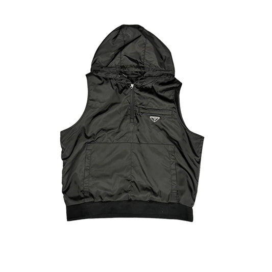 Prada Metal Logo Patch Hooded Vest