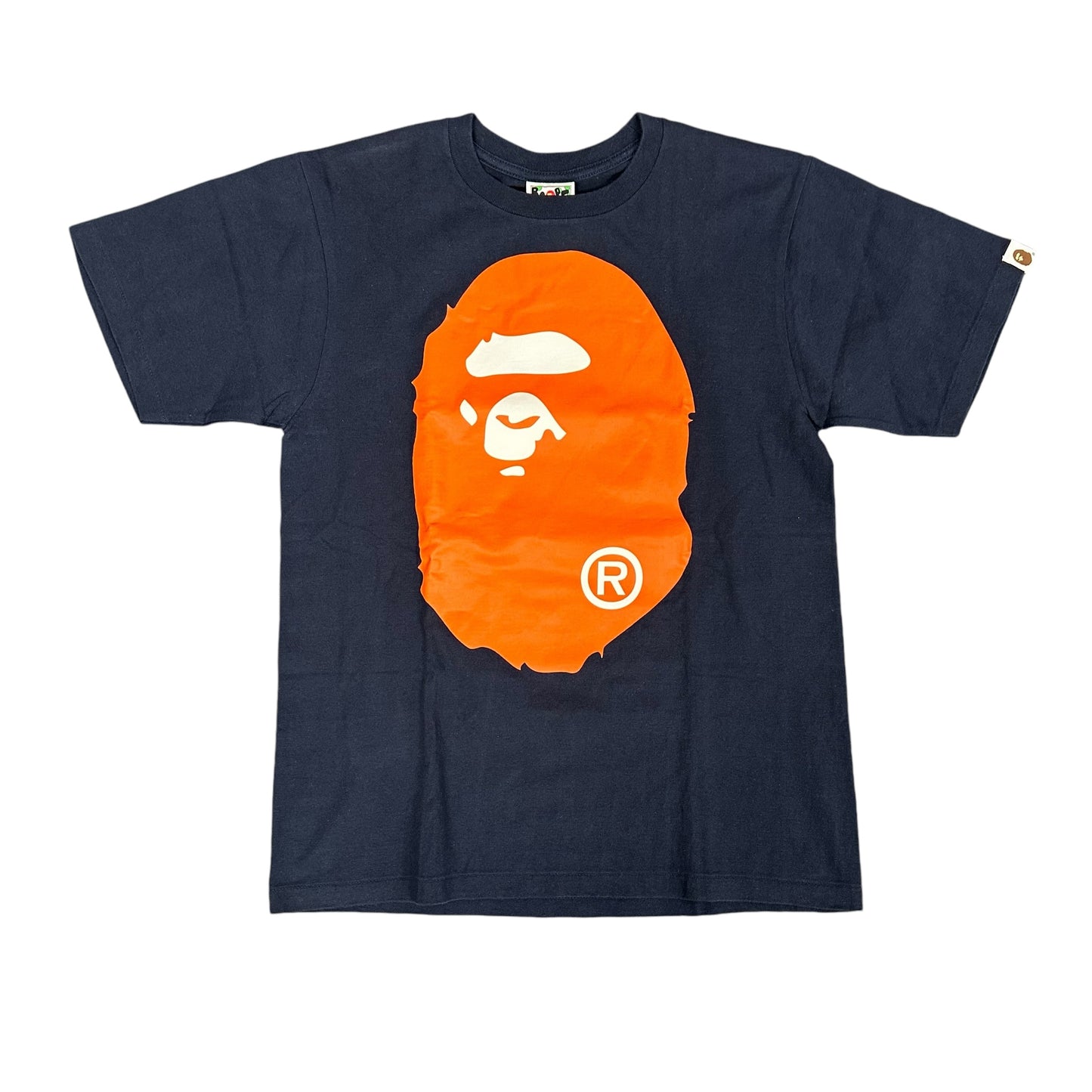 Navy Bape Ape Orange Shirt