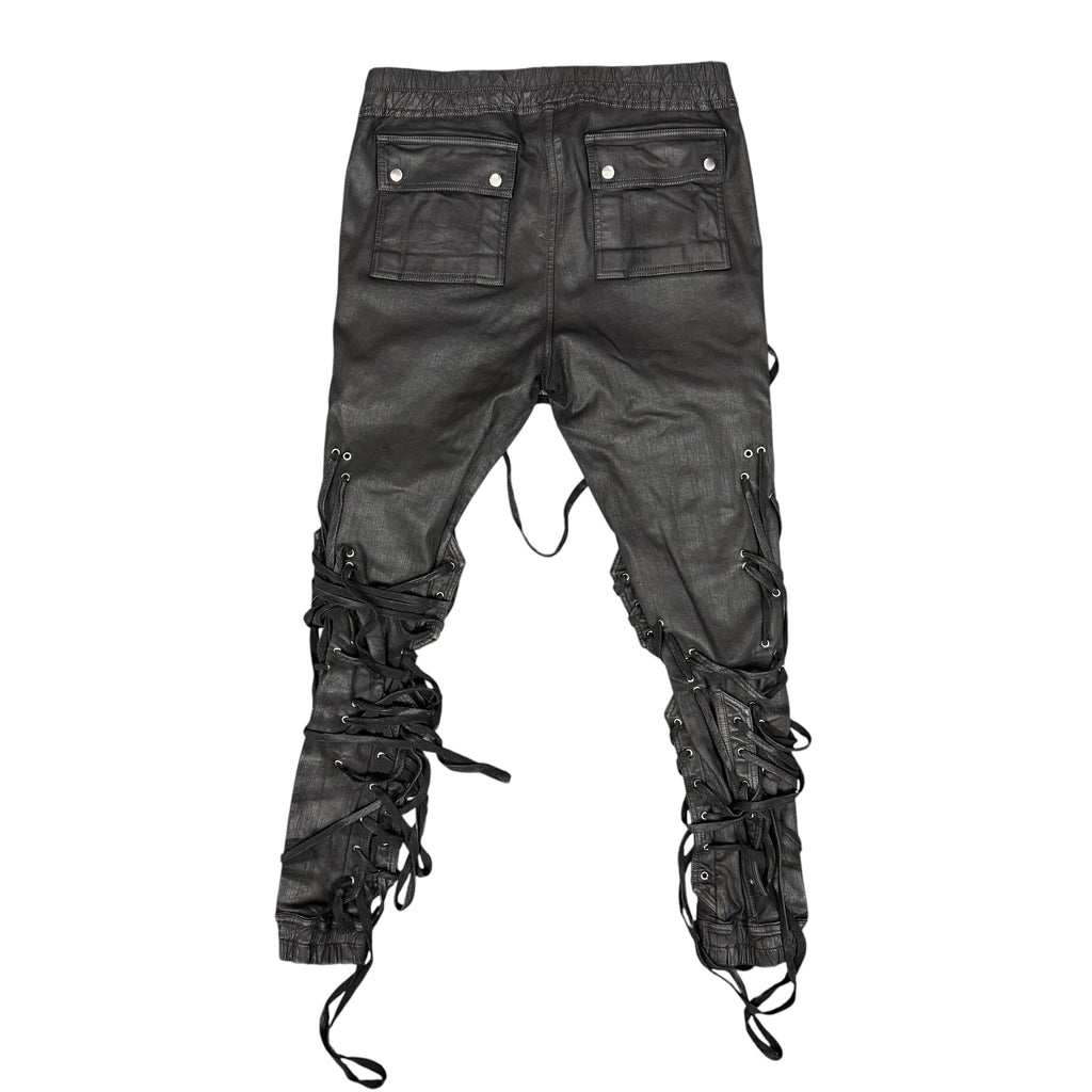 Rick Owens Tecuatl Megalace Black Wax Pants
