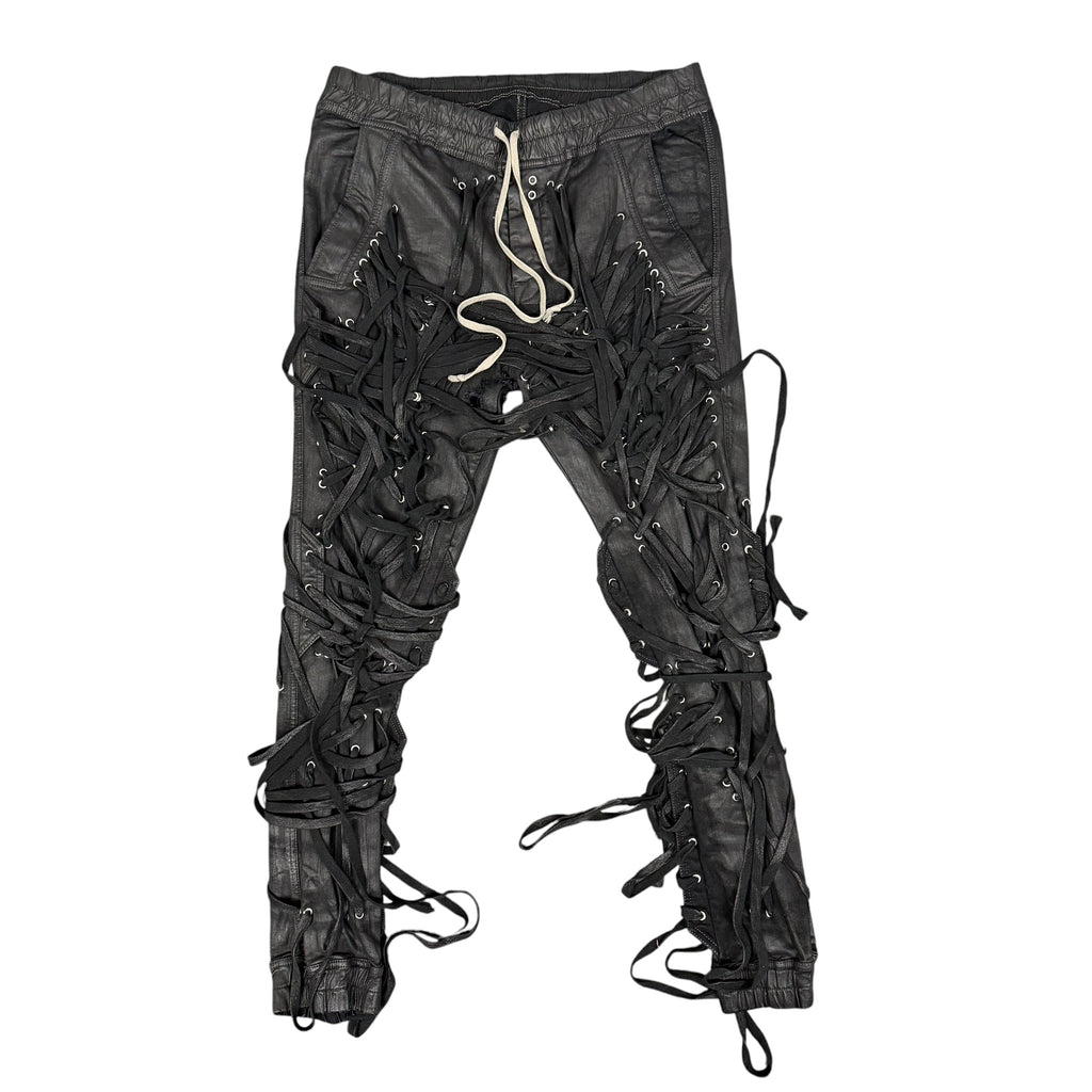 Rick Owens Tecuatl Megalace Black Wax Pants