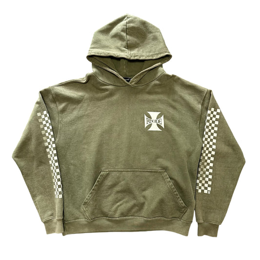 Green Rhude Cross Hoodie