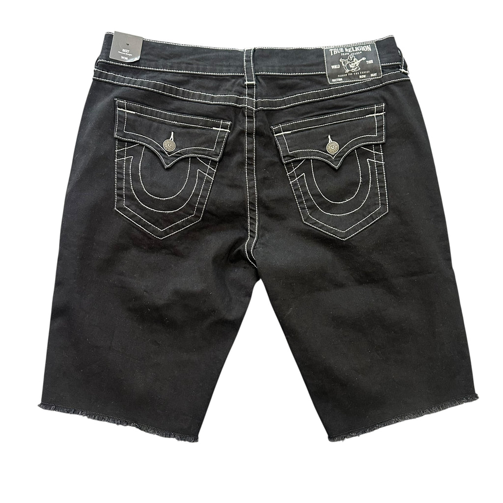 NEW True Religion Black Denim Shorts