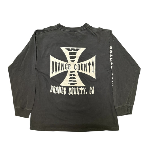 Vintage West Coast Chopper Black/White L/S Tee