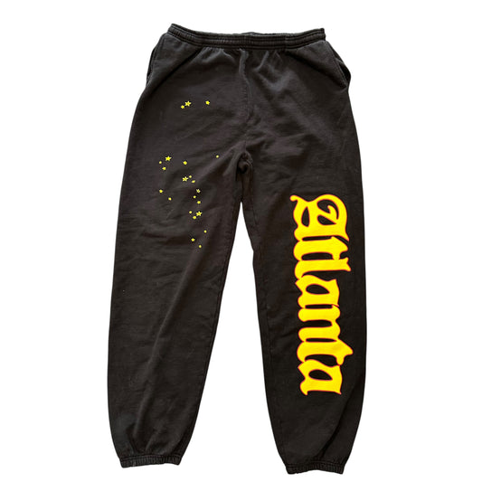 Sp5der Black/Yellow Atlanta Sweatpants