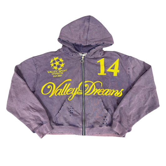 NEW Vale Lives Purple/Yellow Zip Hoodie