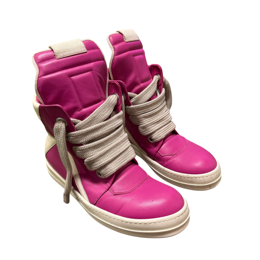 Rick Owens Pink GeoBasket Sneakers