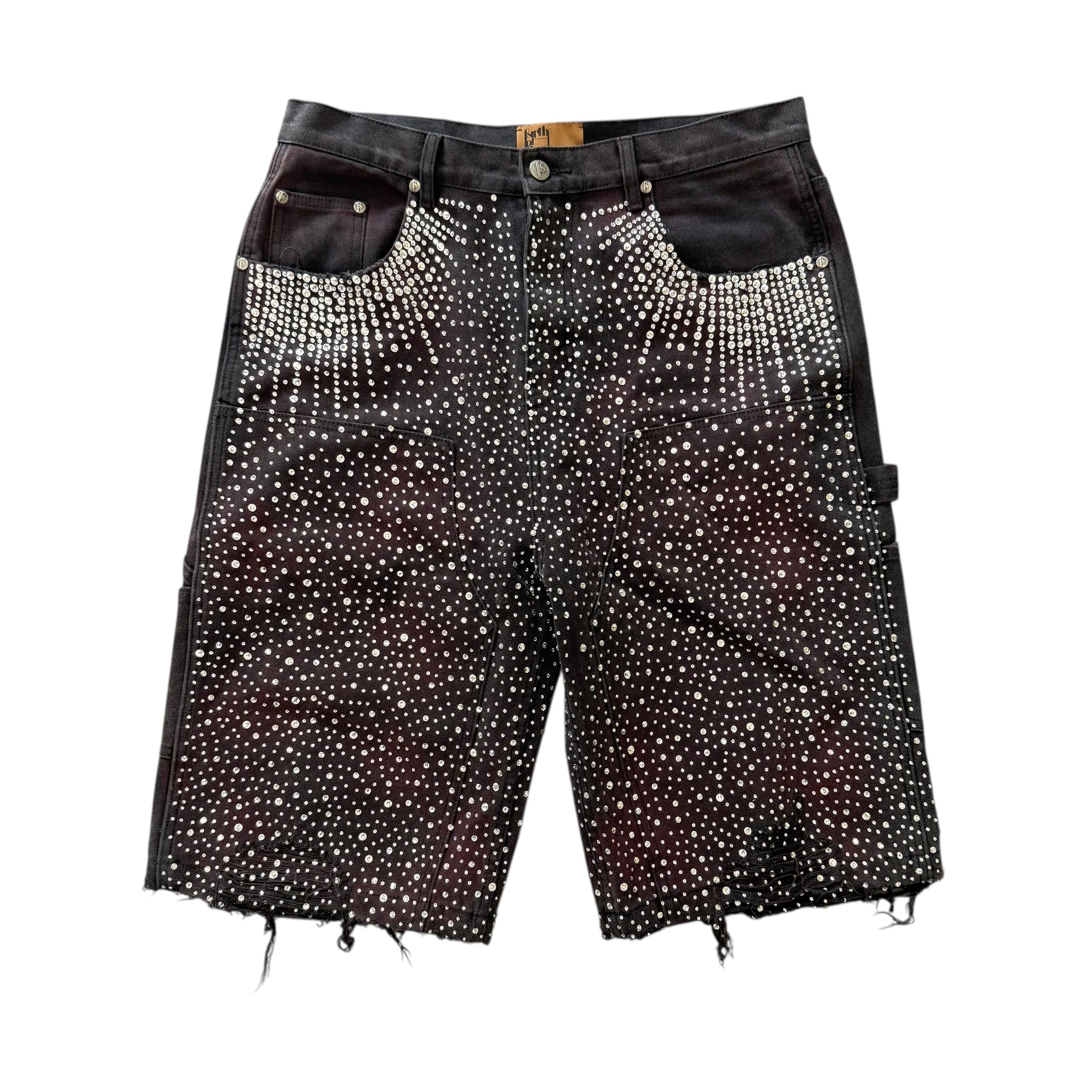 Birth Of Royal Child Black Rhinestone Shorts
