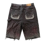 Birth Of Royal Child Black Rhinestone Shorts