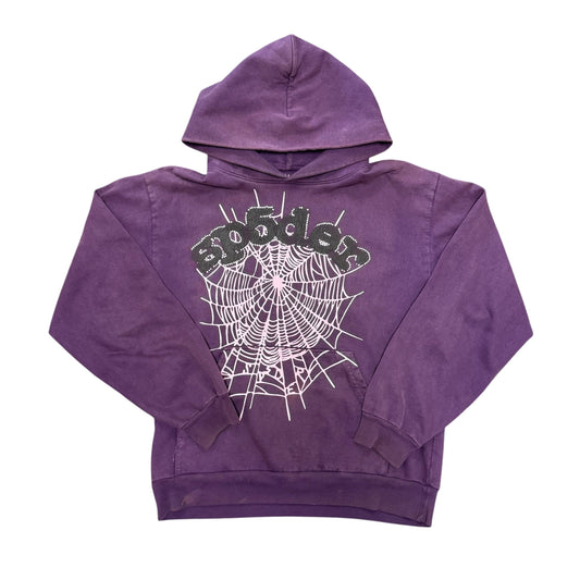 Sp5der Purple Rhinestone Hoodie