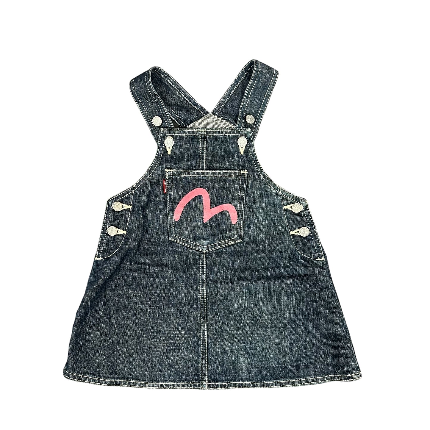 Pink Evisu Kids Skirt Overalls