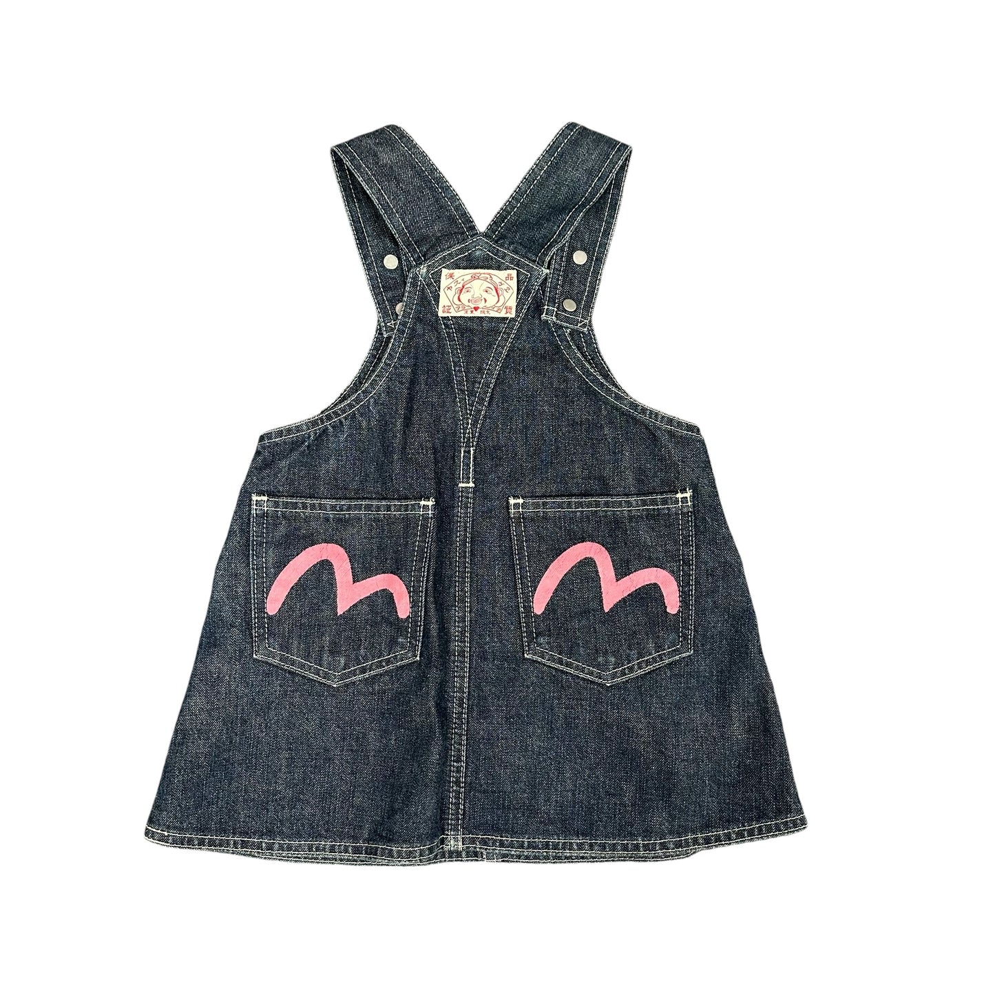 Pink Evisu Kids Skirt Overalls