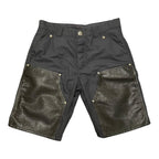 Chrome Heart Leather Double Knee Shorts