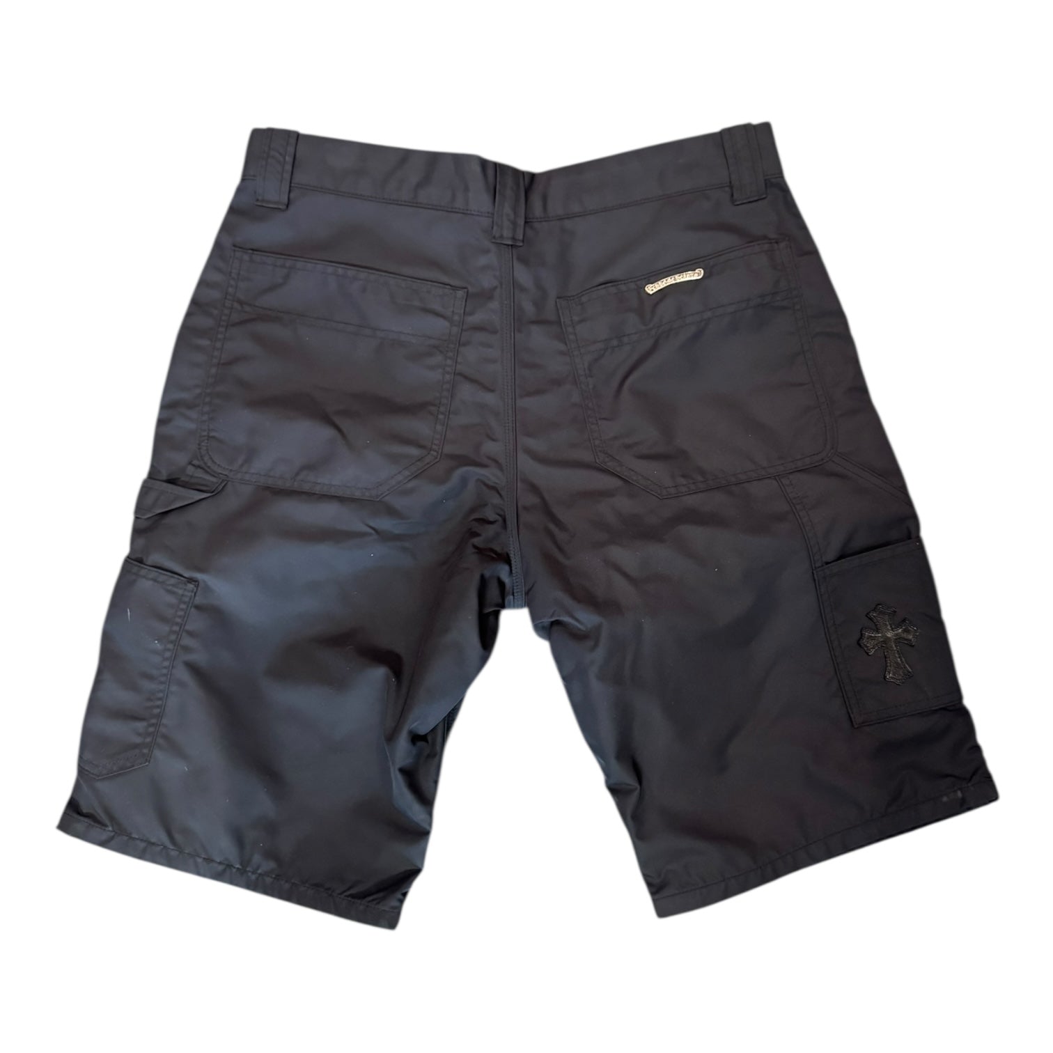 Chrome Heart Leather Double Knee Shorts