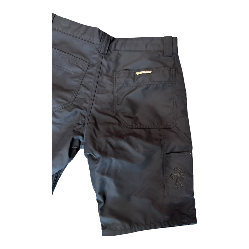 Chrome Heart Leather Double Knee Shorts