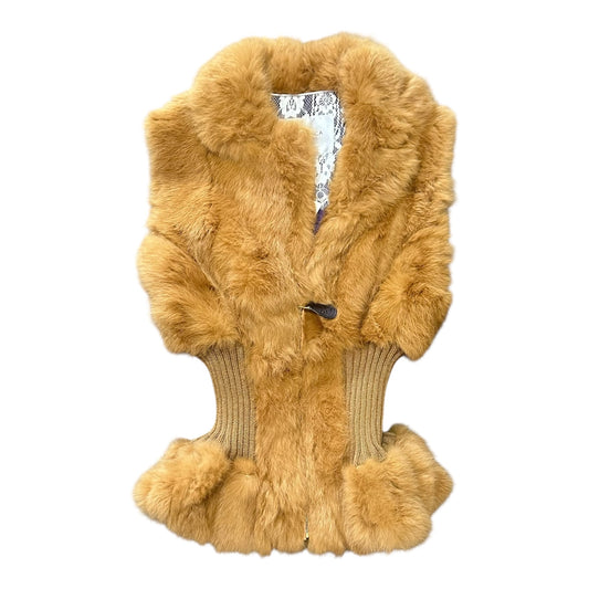 Patrizia Luca Fur Vest Tan FDWMNS
