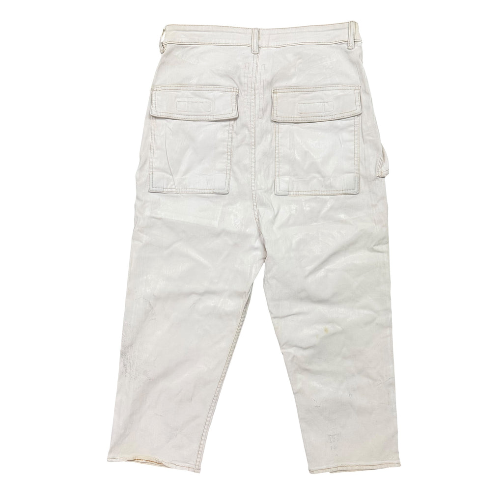 Rick Owens Cargo Waxed Cropped Jeans