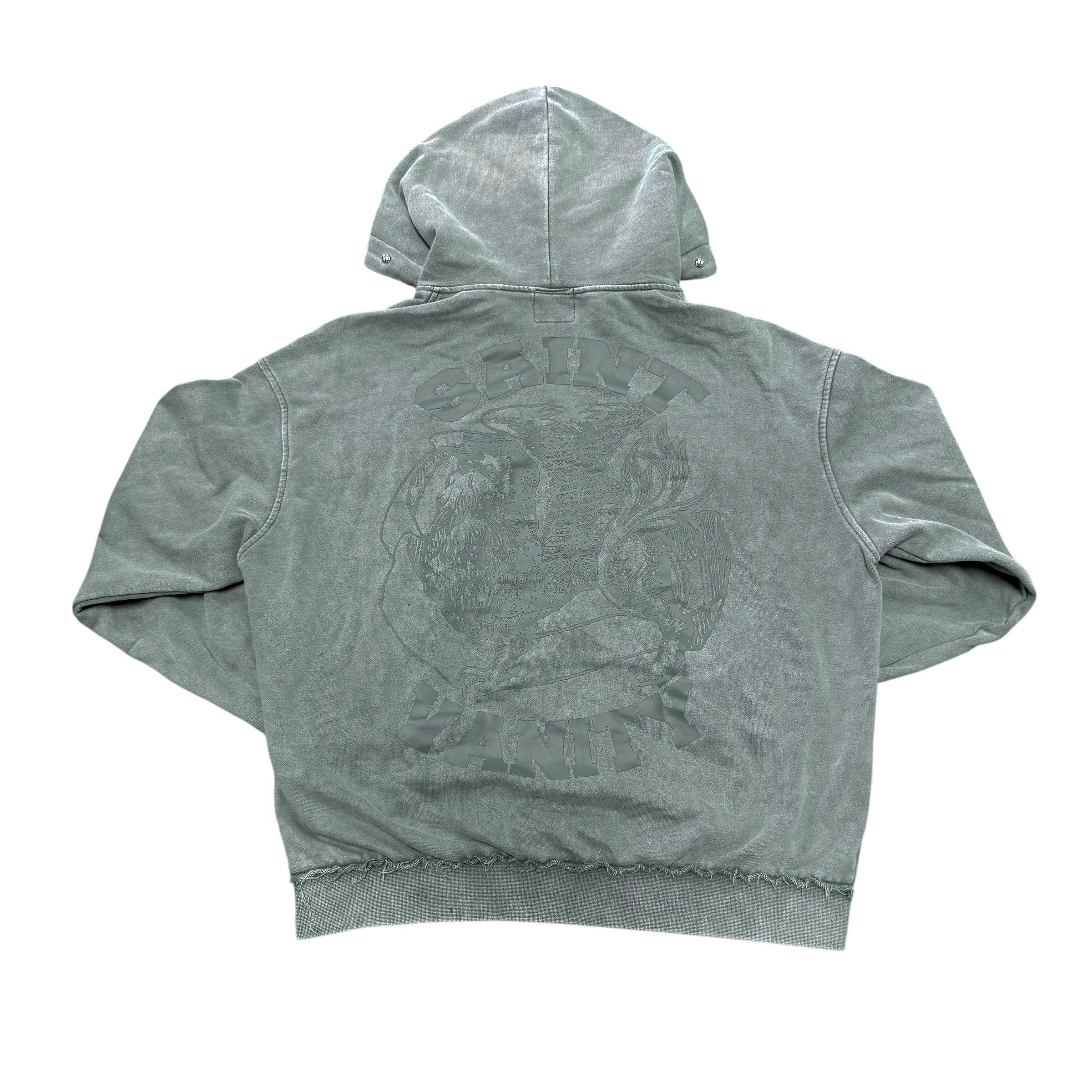 NEW Saint Vanity Green Studded Zip Hoodie