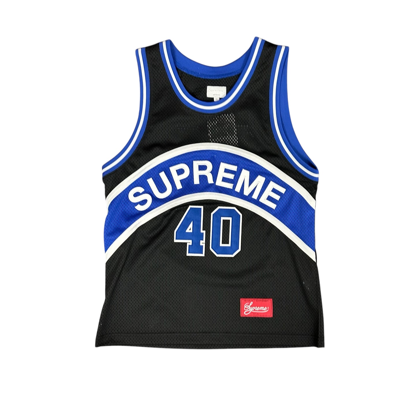 Blue and Black Supreme Basketball Jersey