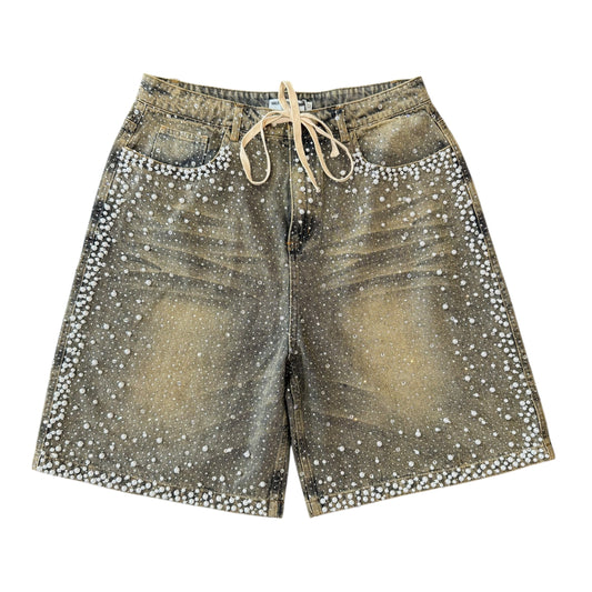 NEW Vale Lives Rhinestone Stonewash Shorts