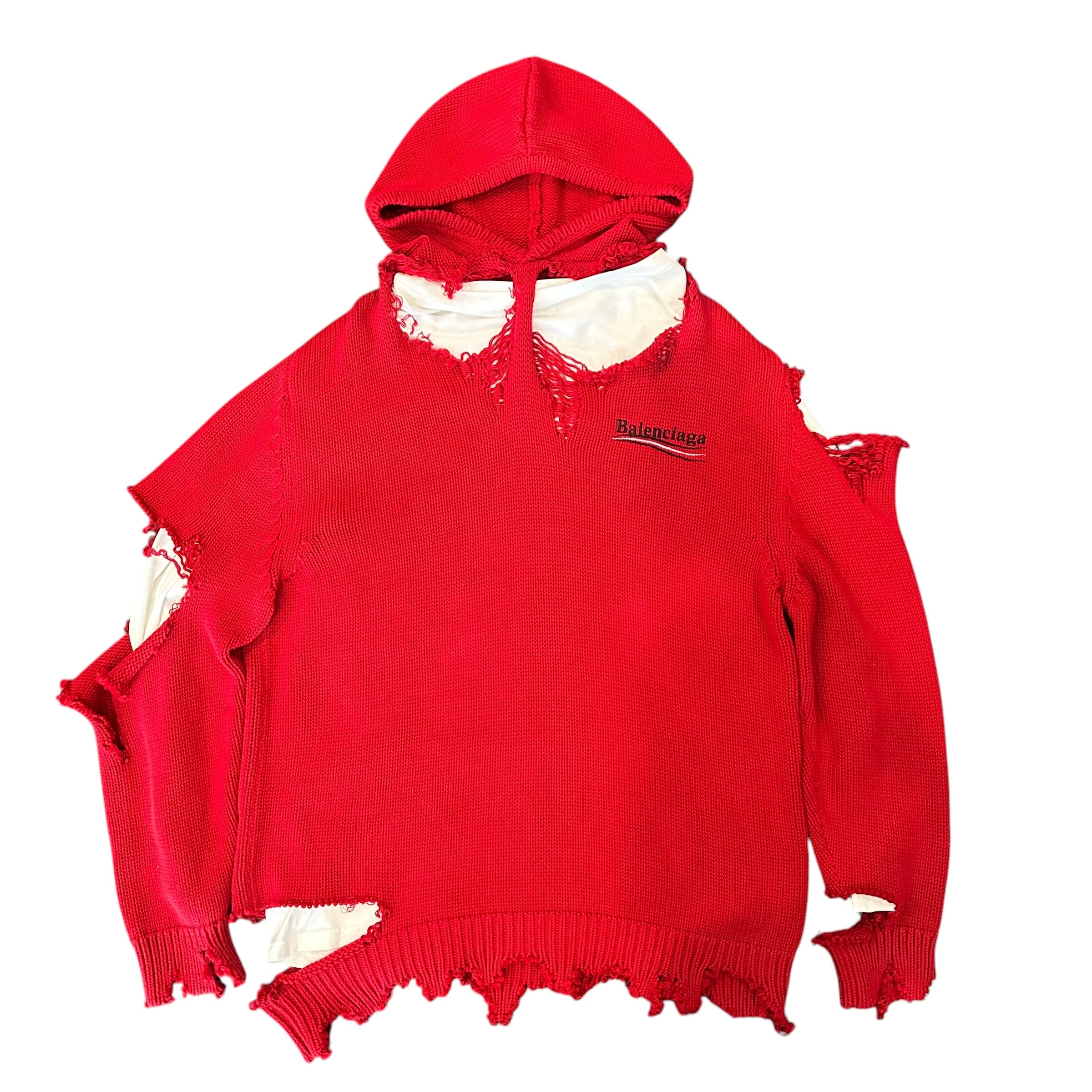 Balenciaga Destroyed Hood Sweater