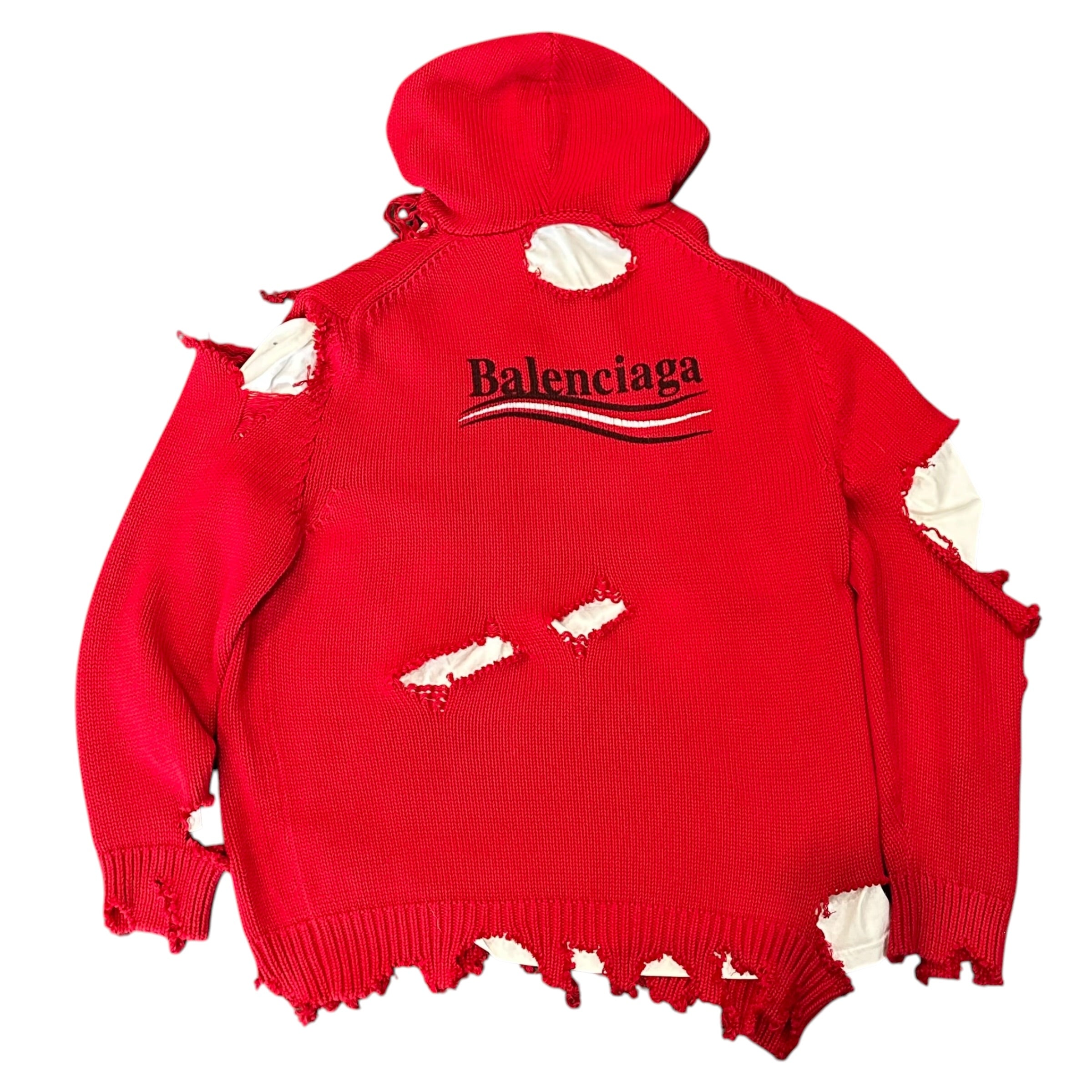 Balenciaga Destroyed Hood Sweater