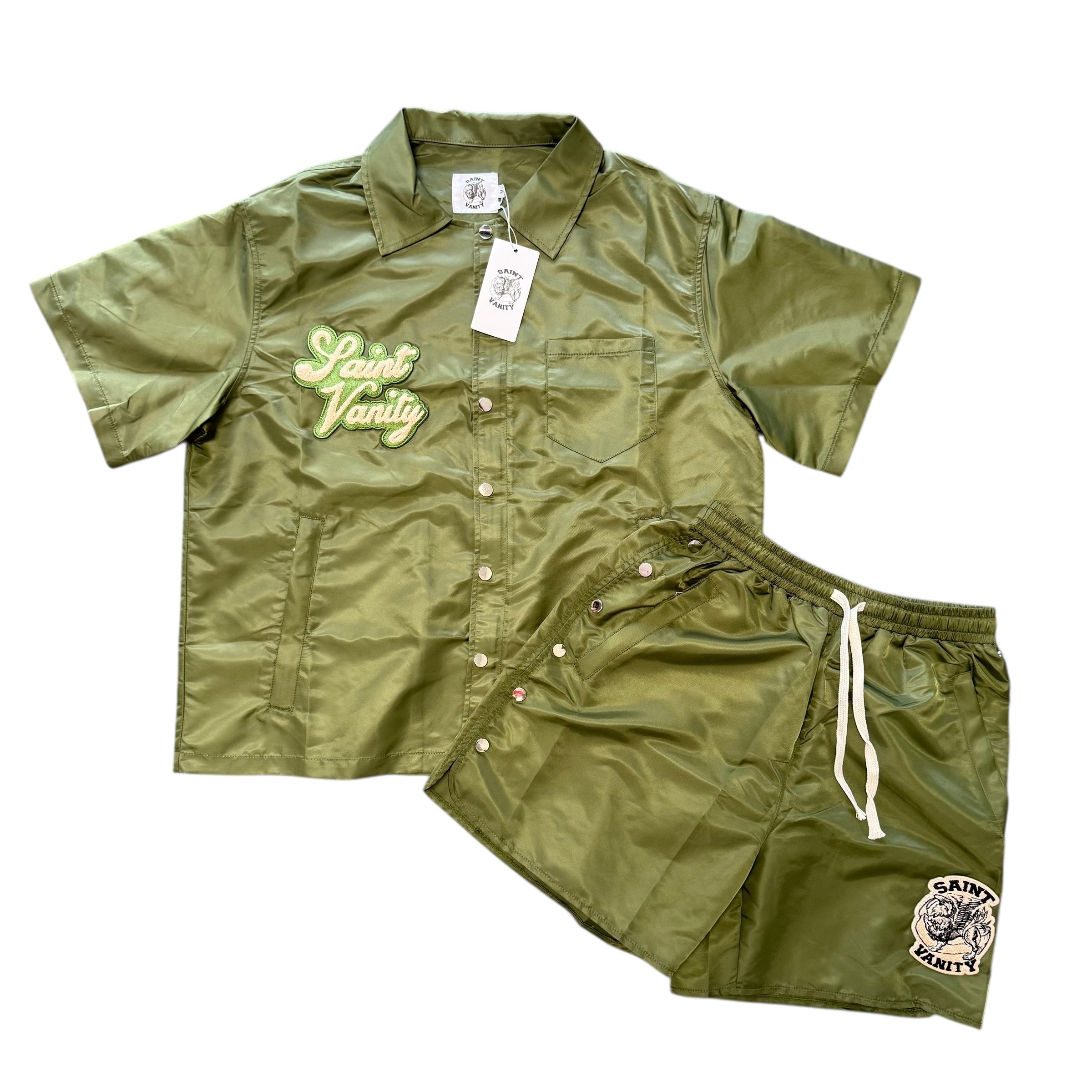 Saint Vanity Olive Nylon Set