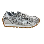 NEW Bottega Veneta White/Sliver Orbit Sneaker (No Box)