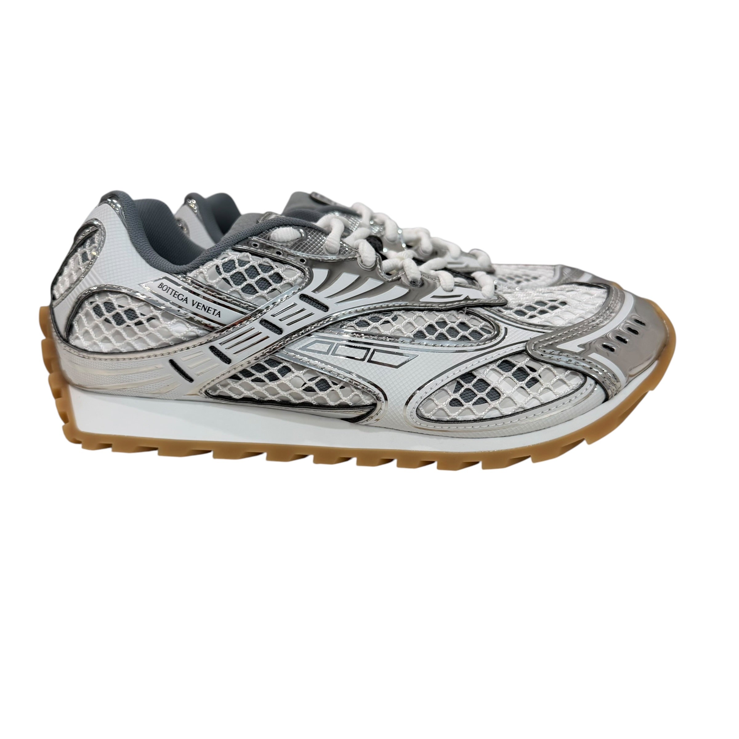 NEW Bottega Veneta White/Sliver Orbit Sneaker (No Box)