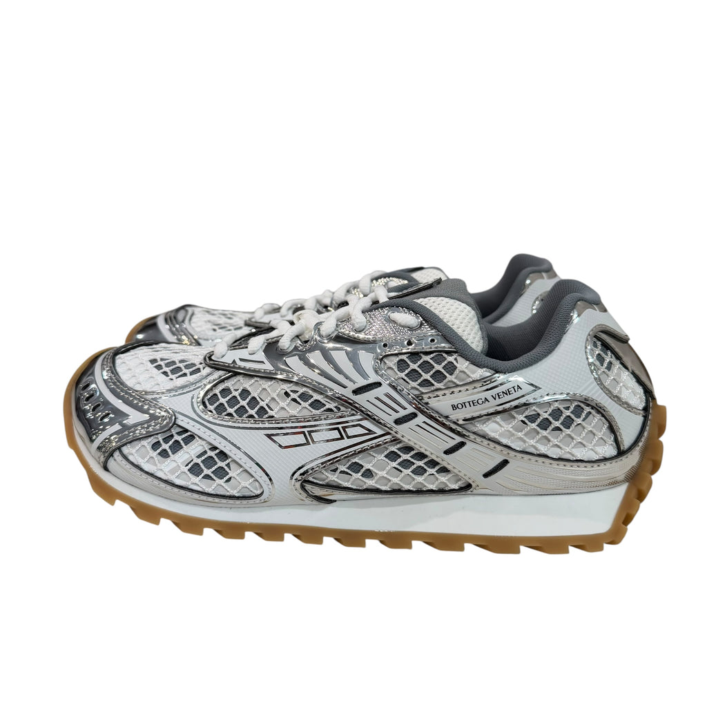 NEW Bottega Veneta White/Sliver Orbit Sneaker (No Box)