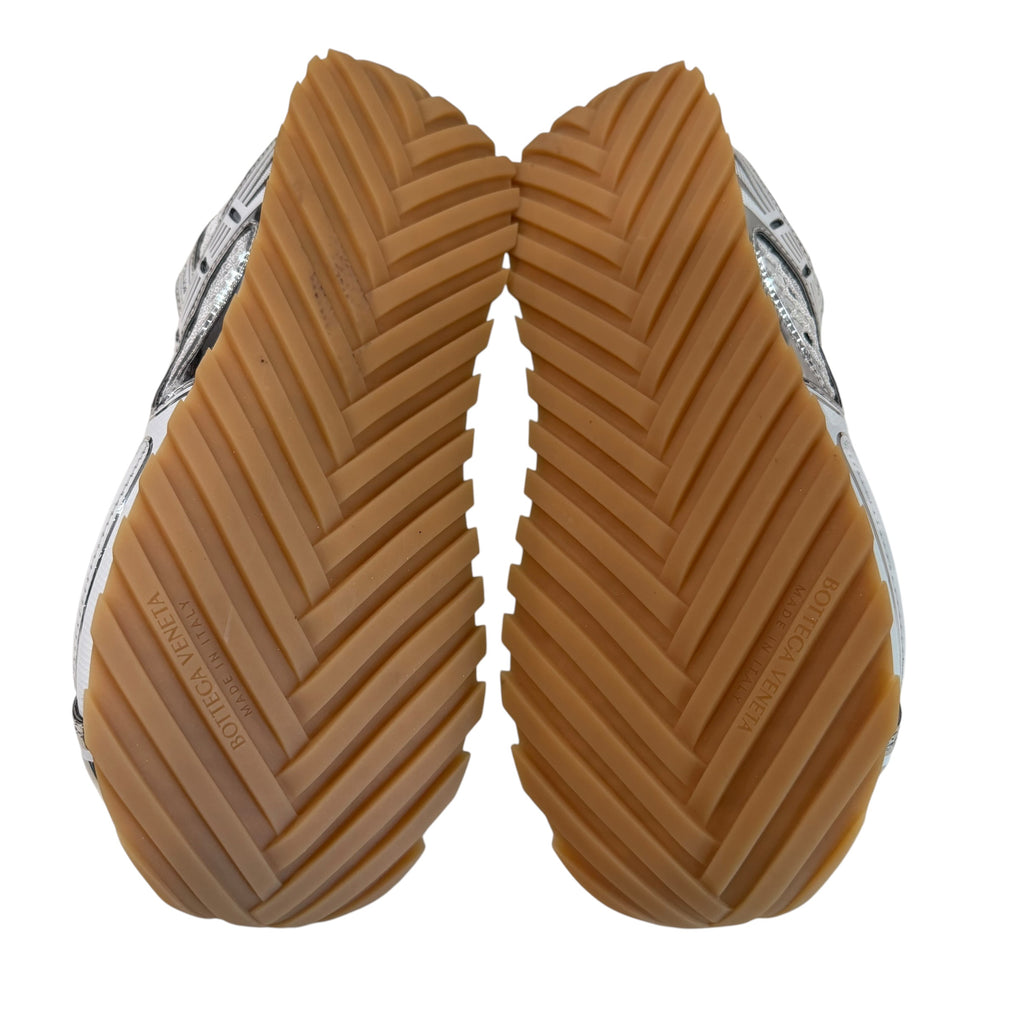 NEW Bottega Veneta White/Sliver Orbit Sneaker (No Box)