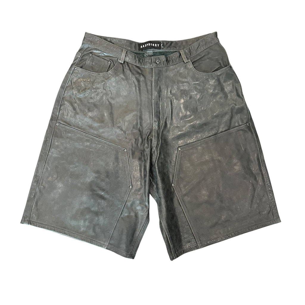 GV Gallery Leather Washed Black Shorts