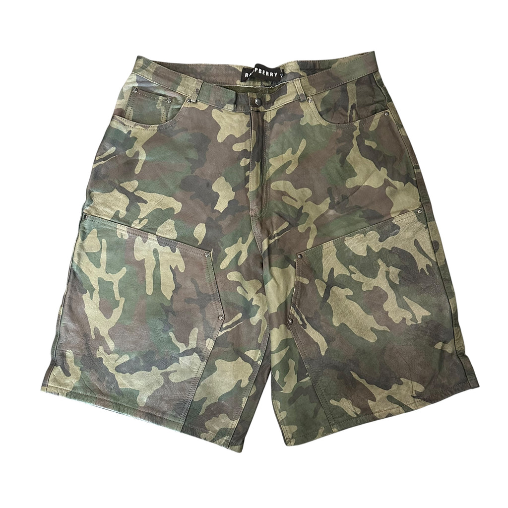 GV Gallery Leather Camo Shorts