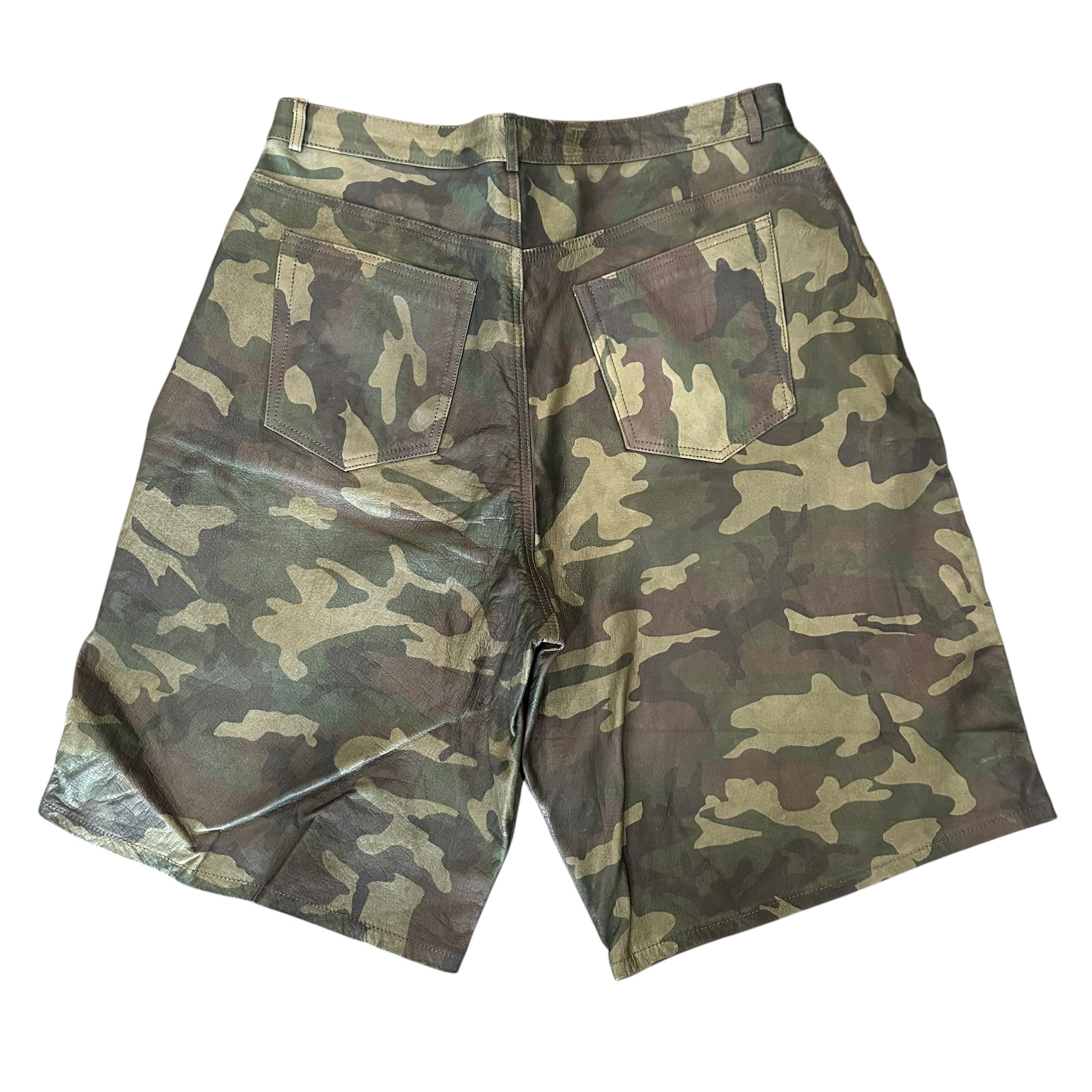 GV Gallery Leather Camo Shorts