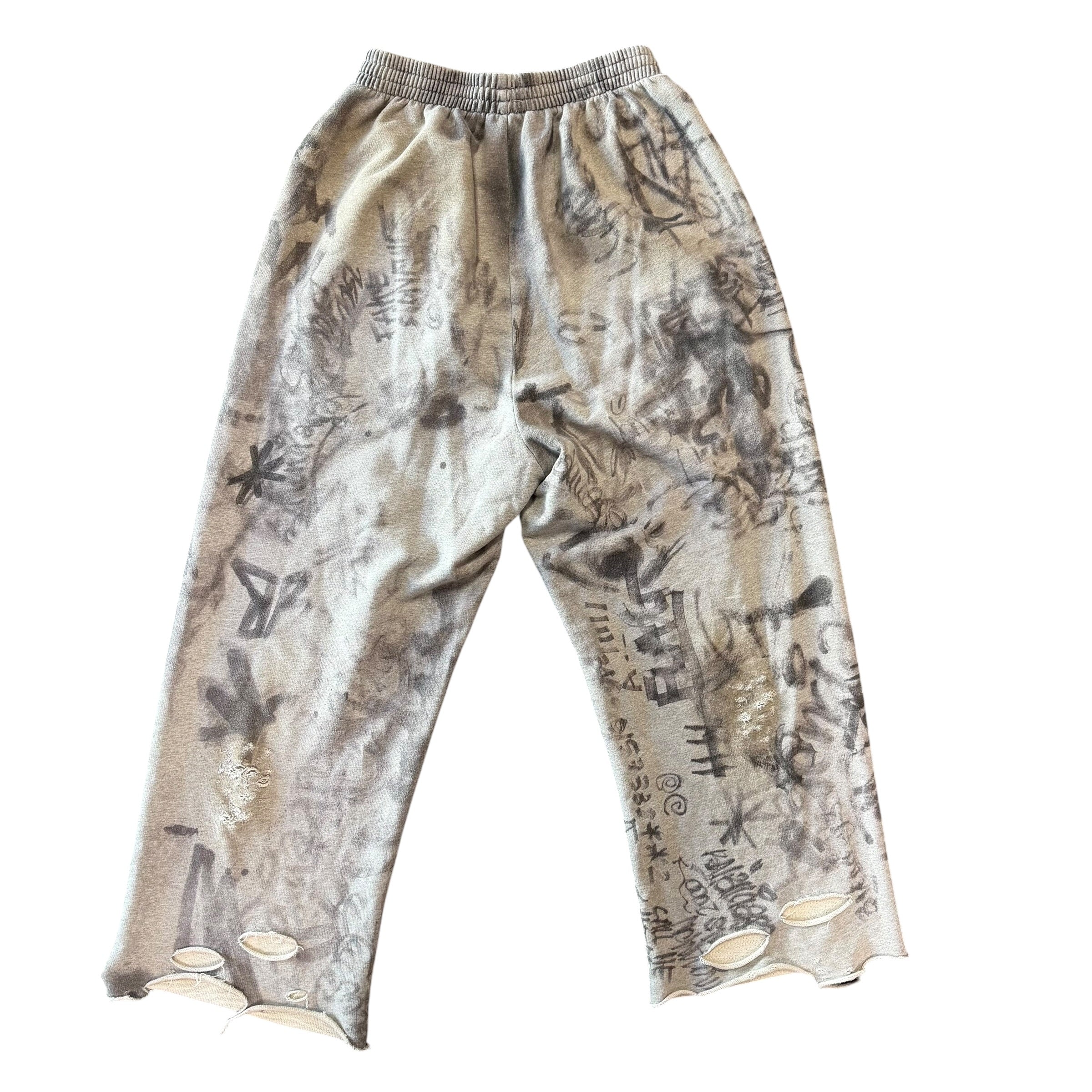 Balenciaga Grey Graffiti Sweatpants