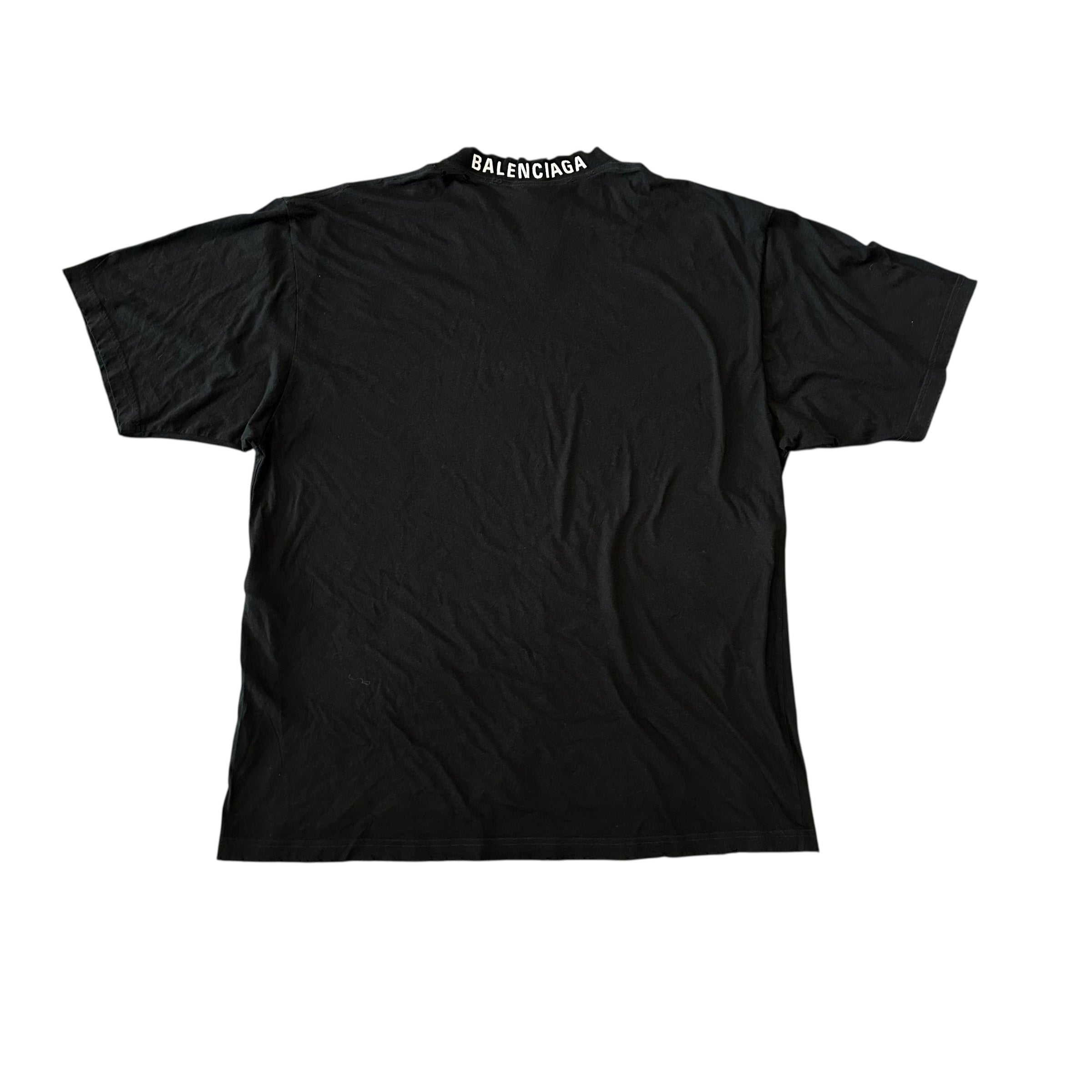 Balenciaga Neck Logo Black Tee