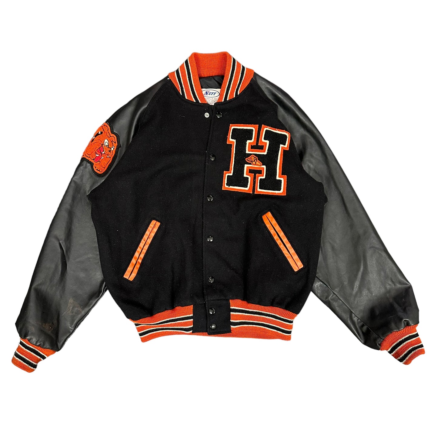 Vintage Black/Orange Varsity Jacket