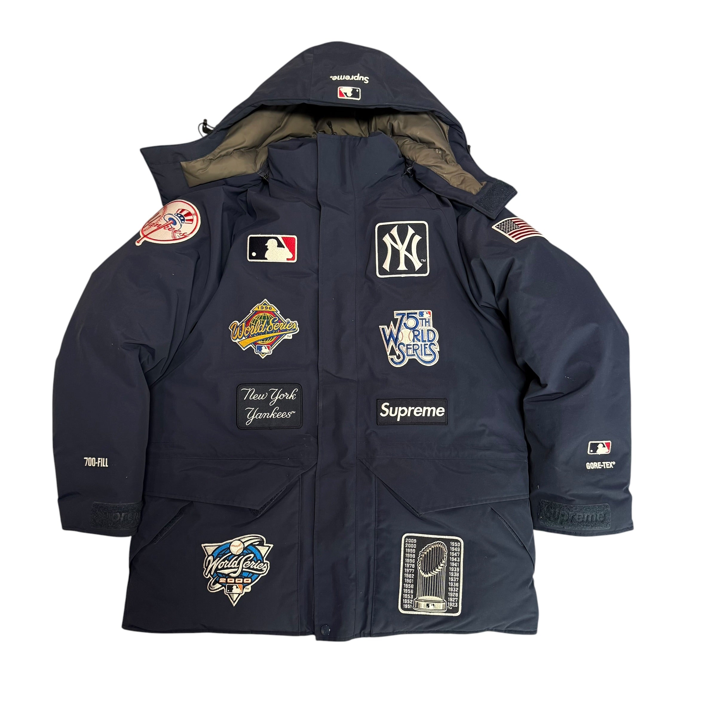 Navy Supreme x Yankees Goretex Coat