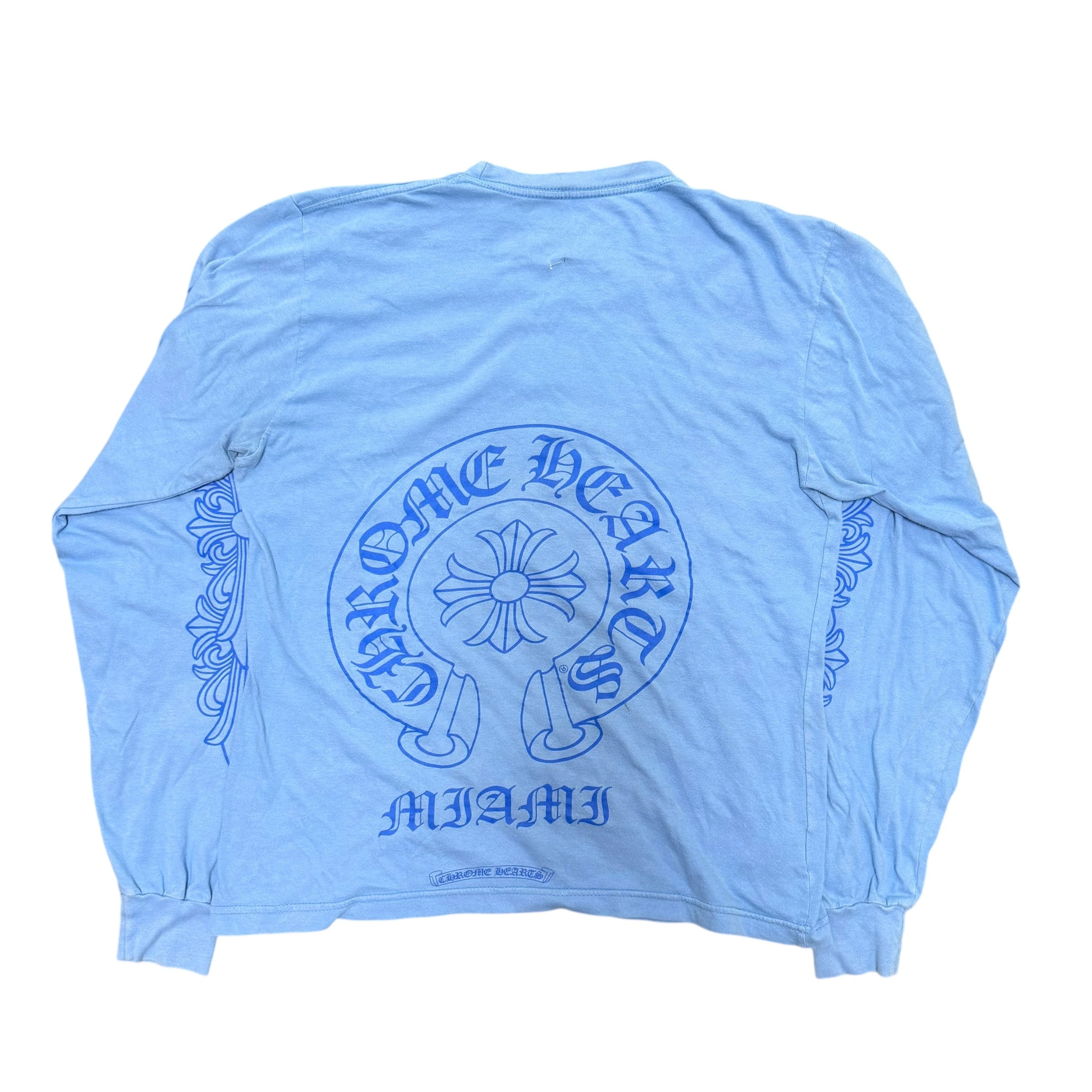 Chrome Hearts Blue Miami Scroll L/S Tee