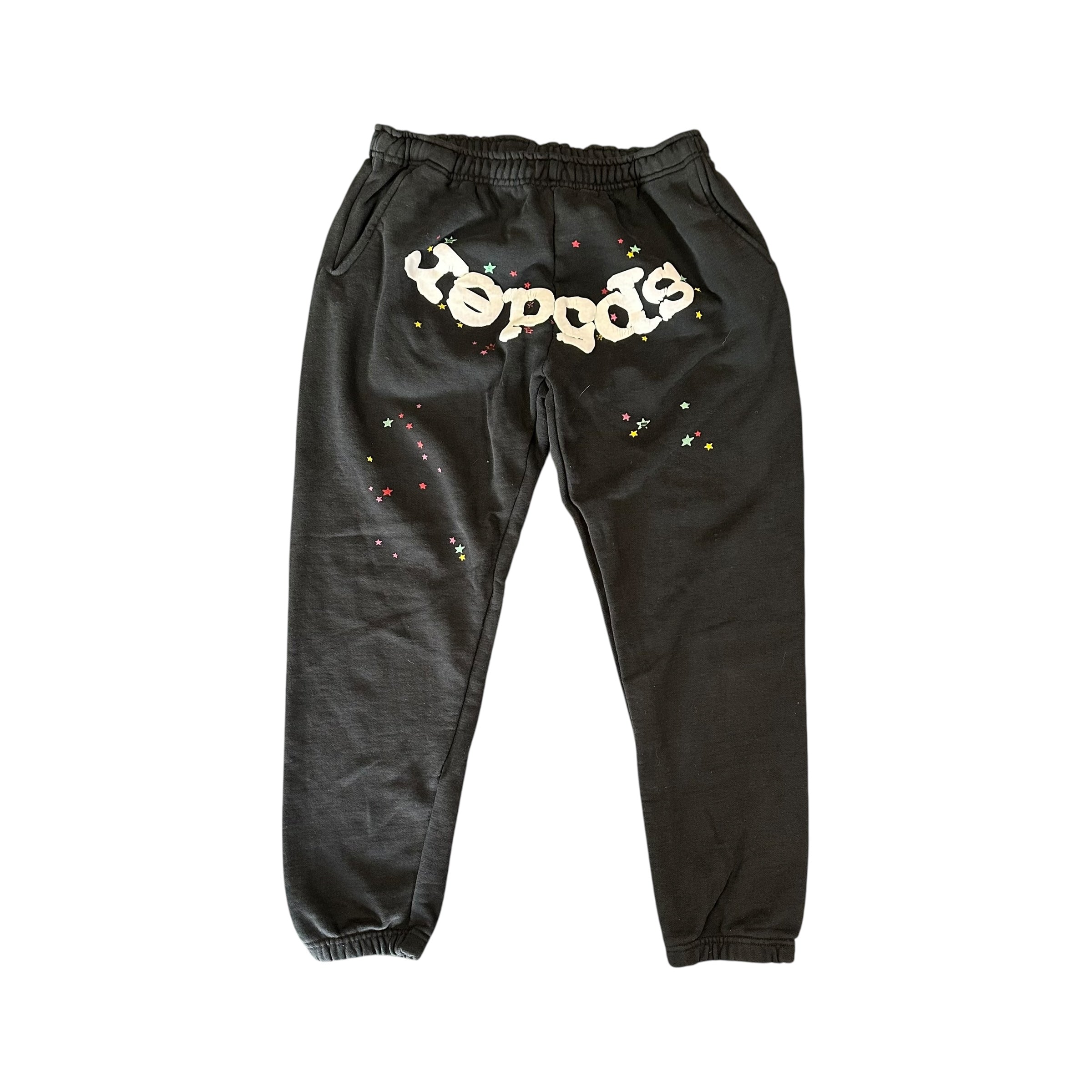 Black Sp5der Sweatpants