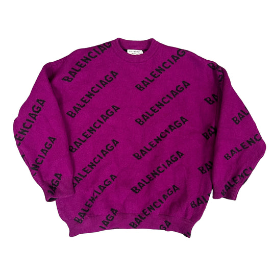 Purple Balenciaga Intarsia Sweater