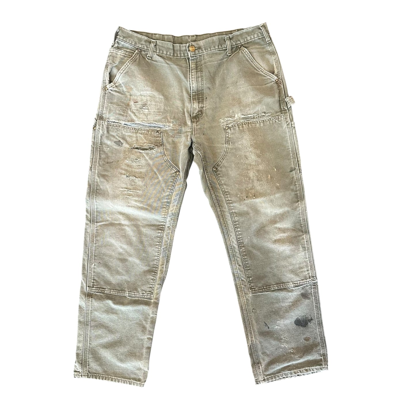 Vintage Carhartt Double Knee Repaired Green