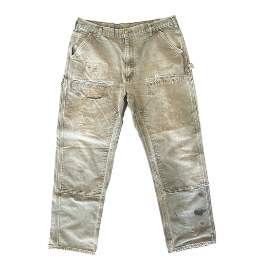 Vintage Carhartt Double Knee Repaired Green