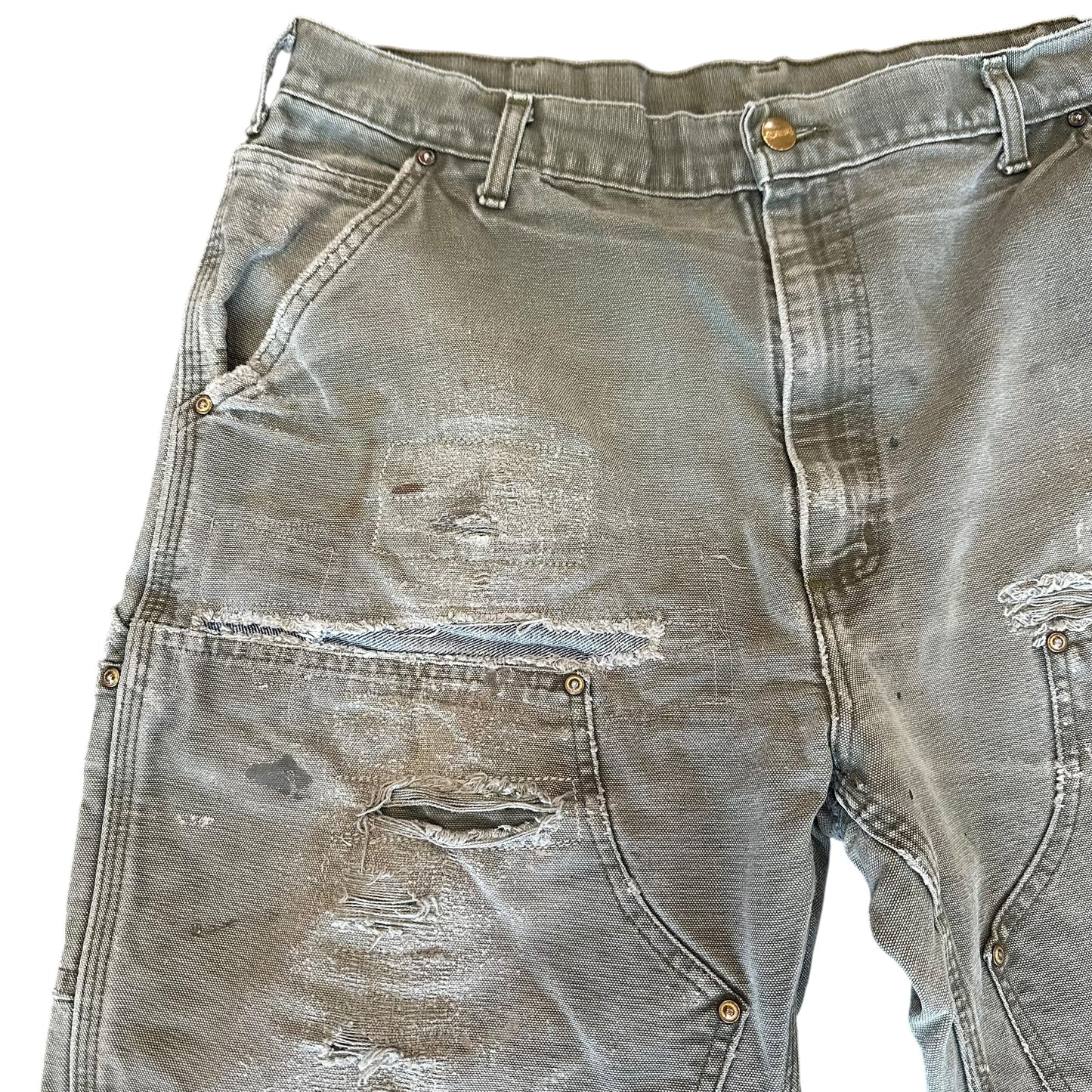 Vintage Carhartt Double Knee Repaired Green