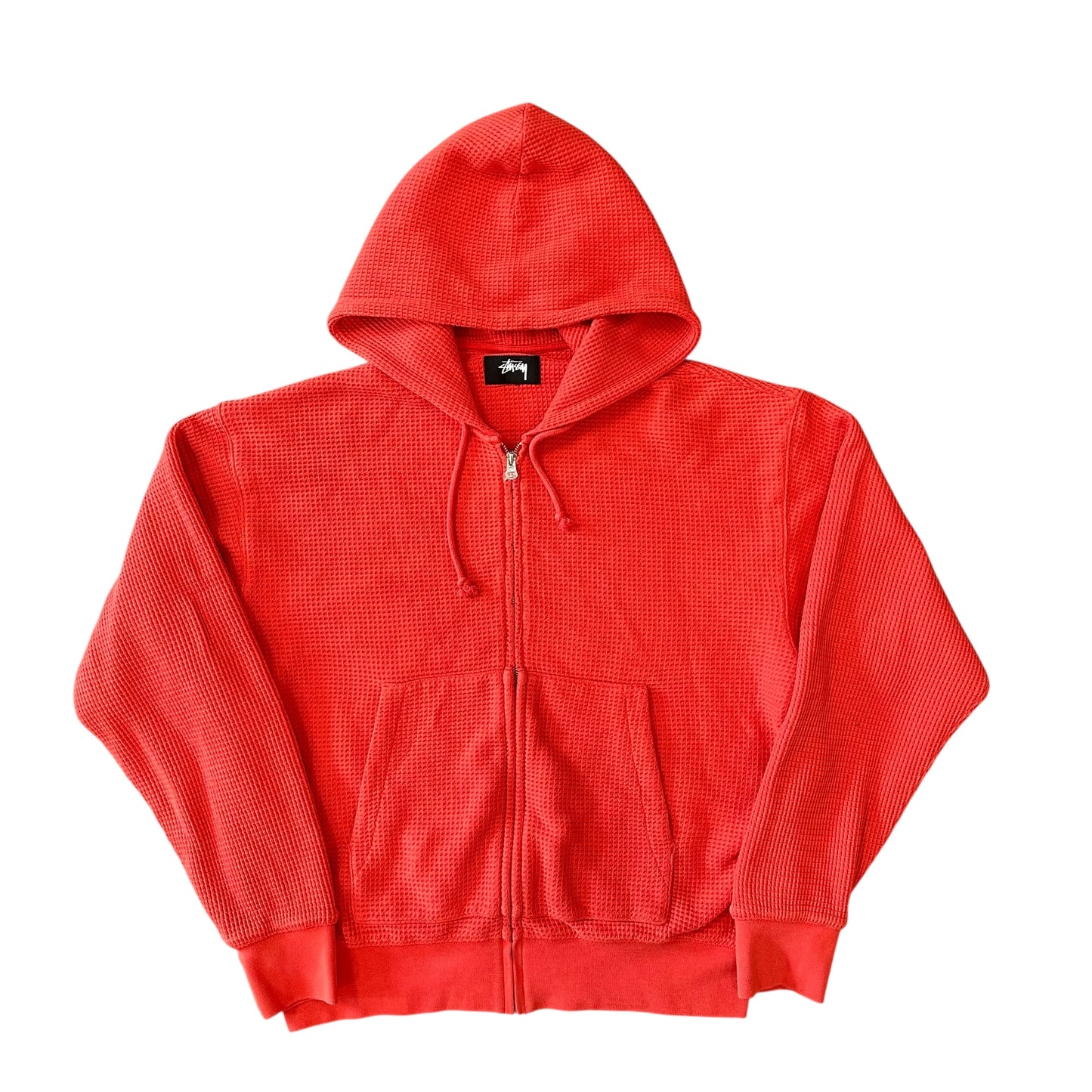 Stussy Orange Waffle Knit Hoodie