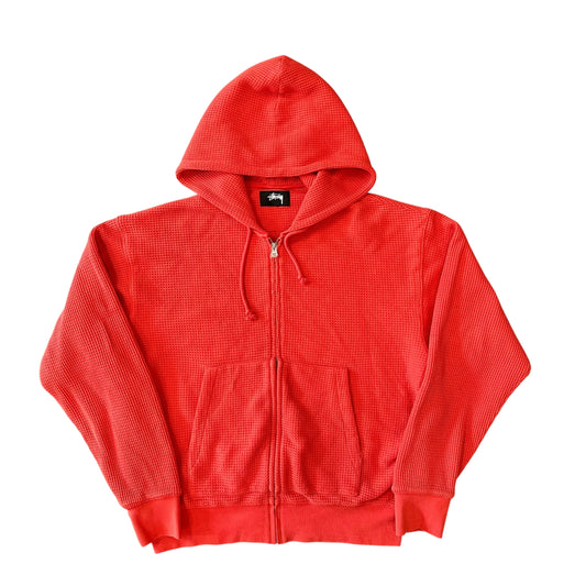Stussy Orange Waffle Knit Hoodie