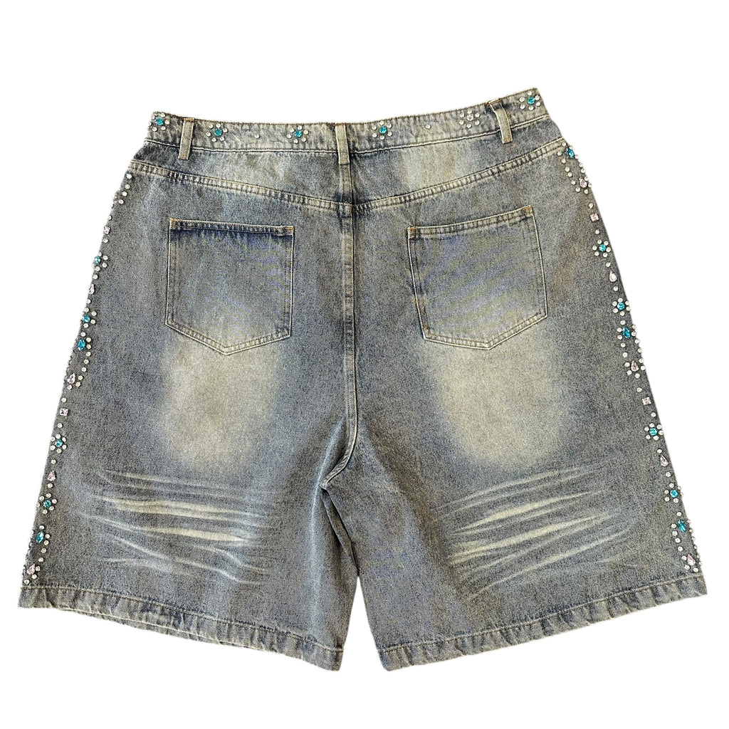 NEW Vale Lives Blue/Pink Jewel Denim Shorts